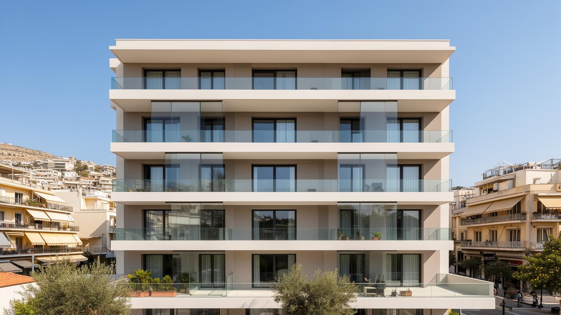 Modern apartment building in Athens